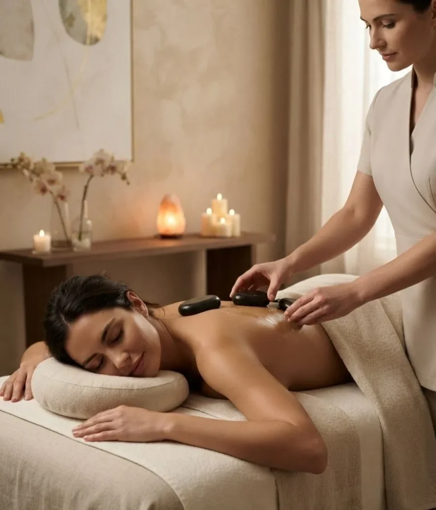 Hot stone massage at The Sidra Spa